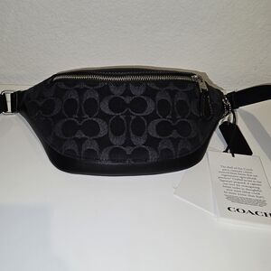 Coach Signature Denim Warren Minni Belt Bag CAJ43 Waist Fanny Pack Crossbody NWT